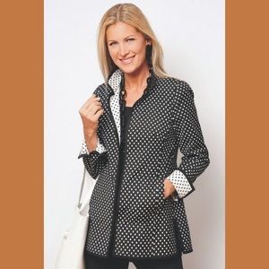 Nina McLemore Polka Dot Reversible Car Coat sz 16